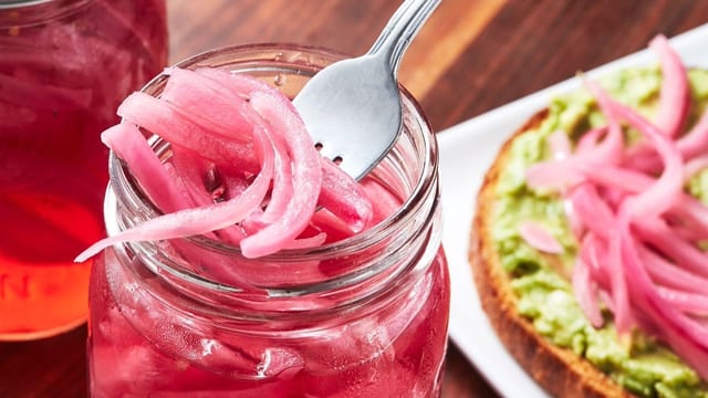 Pickled Red Onions.